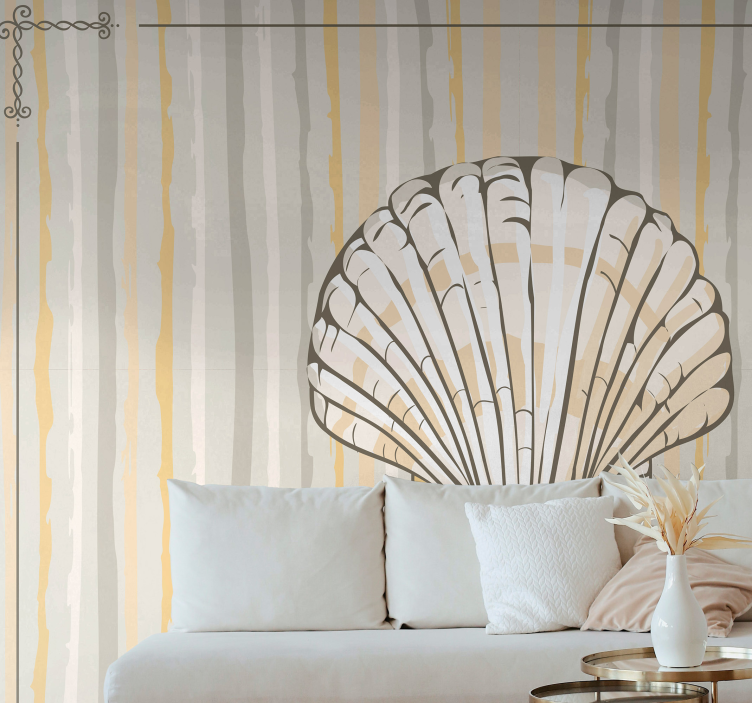 Tapisserie autres fleurs motif floral coquillage - TenStickers