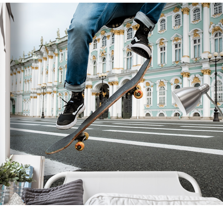 Tapisserie autres villes et de pays skateur en mouvement - TenStickers