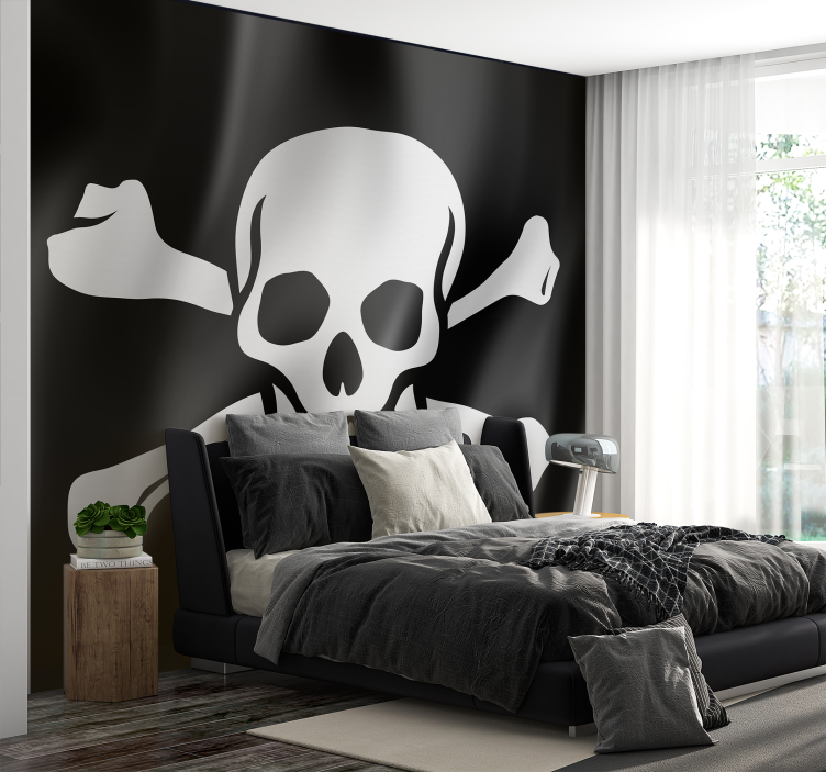 Tapisserie chambre drapeau pirate - TenStickers