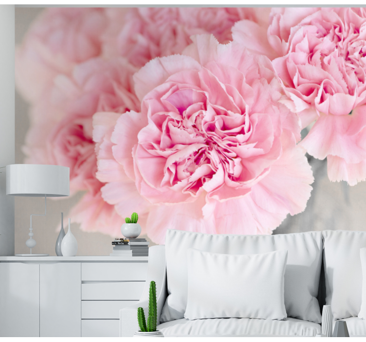 Tapisserie fleur fleurs roses charmantes - TenStickers