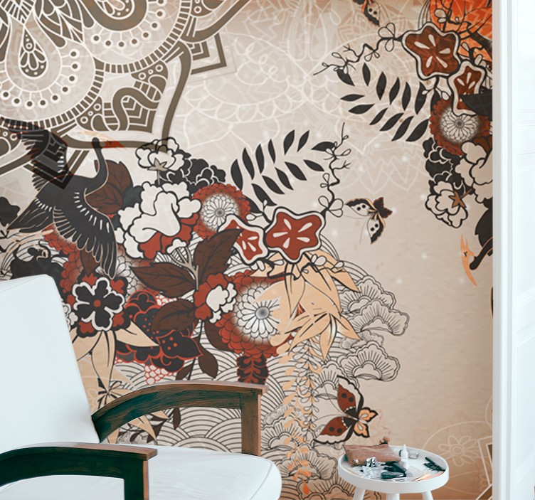 Tapisserie mandala motifs floraux - TenStickers