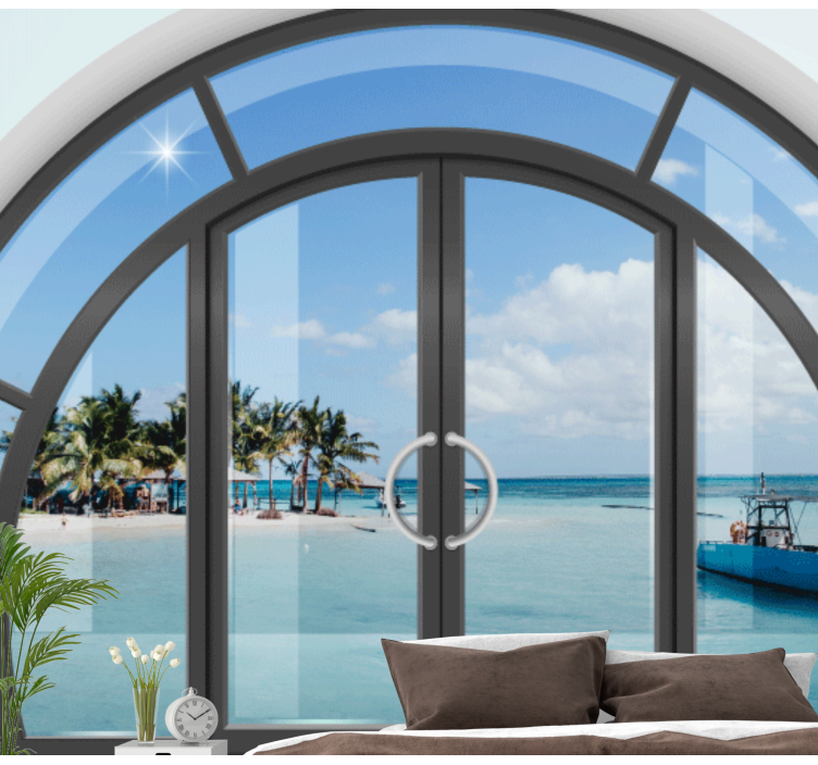 Tapisserie mer vue océan tropicale - TenStickers