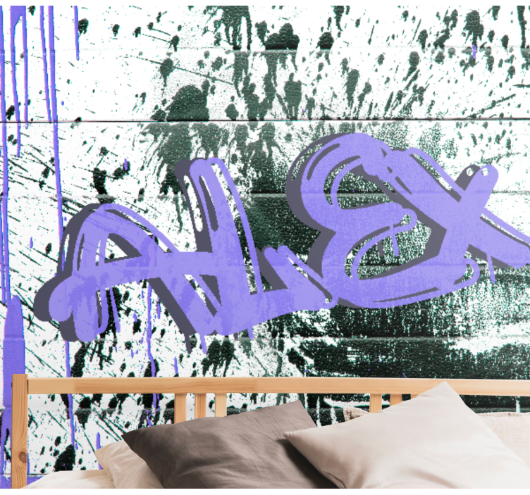 Tapisserie murale graffiti étiquette urbaine personnalisable - TenStickers