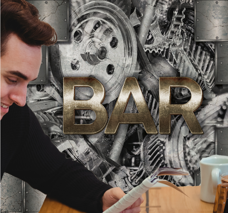 Tapisserie murale graffiti lettrage industriel - TenStickers