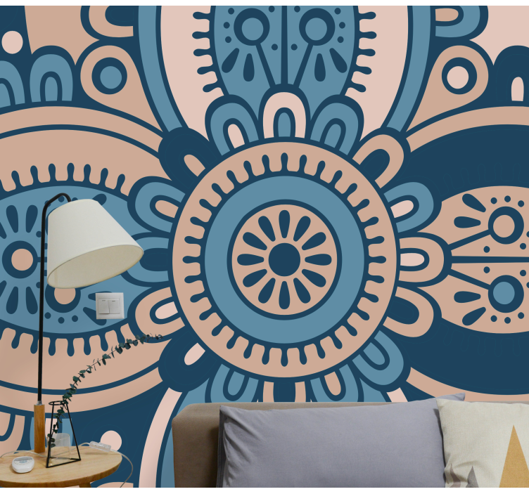 Tapisserie murale textures et motifs motif de mandala floral - TenStickers