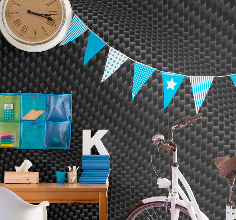 Tapisserie murale textures et motifs motif noir texturé - TenStickers