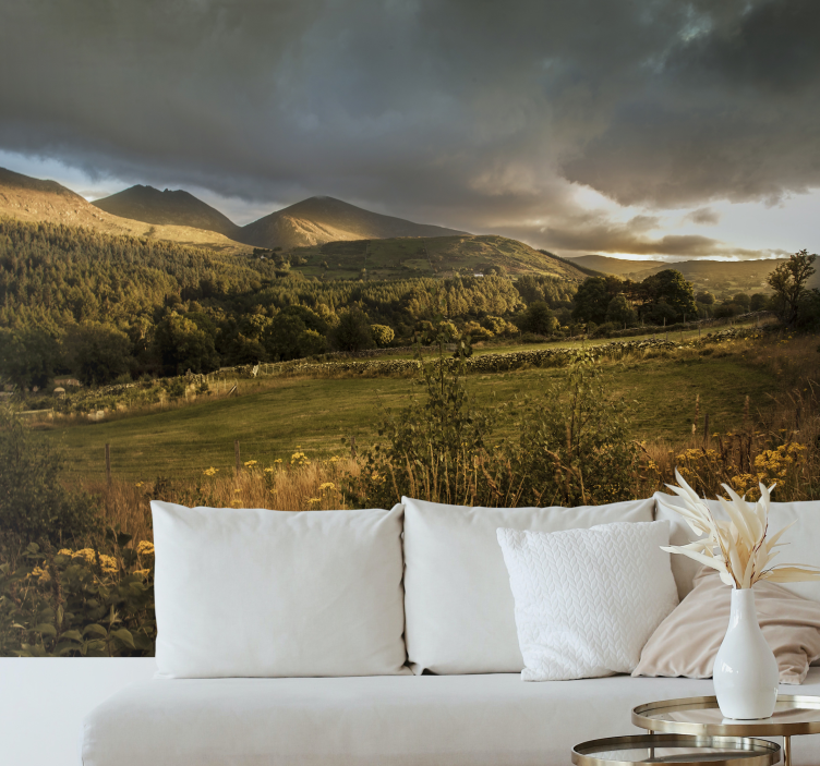 Tapisserie nature paysage montagne serein - TenStickers