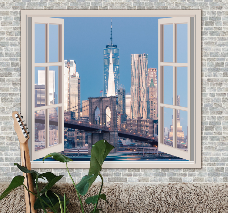 Tapisserie new york vues de manhattan, ciel clair - TenStickers