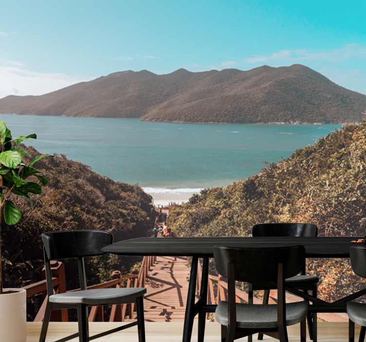 Tapisserie paysage chemin océan serein - TenStickers