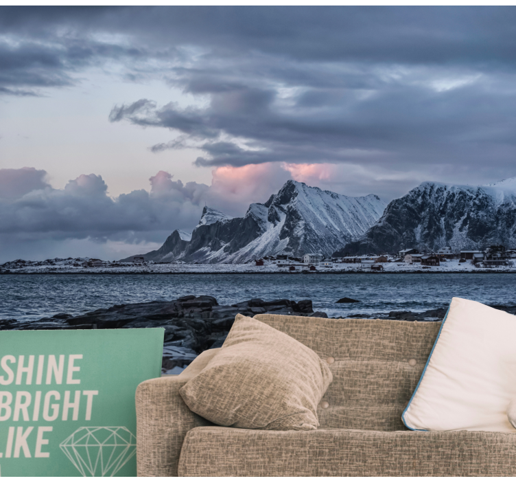 Tapisserie paysage crêtes de sommets glacés - TenStickers