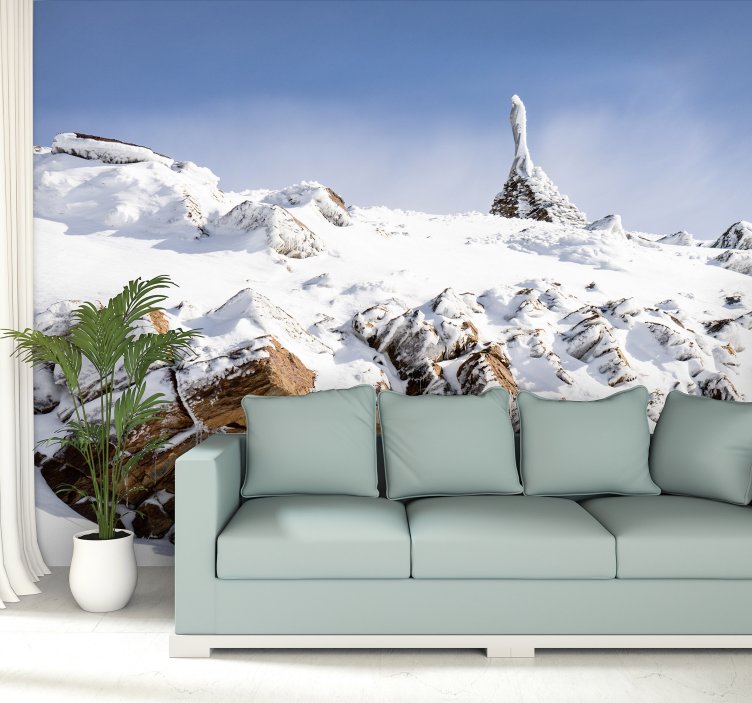Tapisserie paysage de montagne vue sur sommet alpin - TenStickers