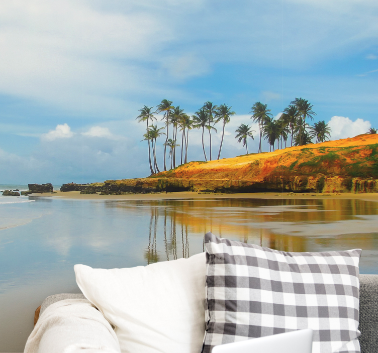 Tapisserie paysage réflexion de palmier - TenStickers