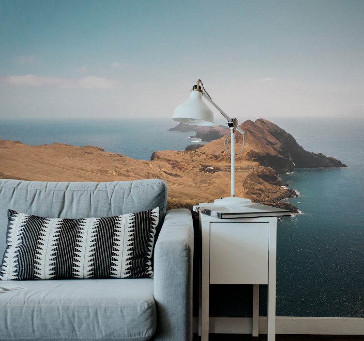 Tapisserie paysage vue sur la montagne côtière - TenStickers