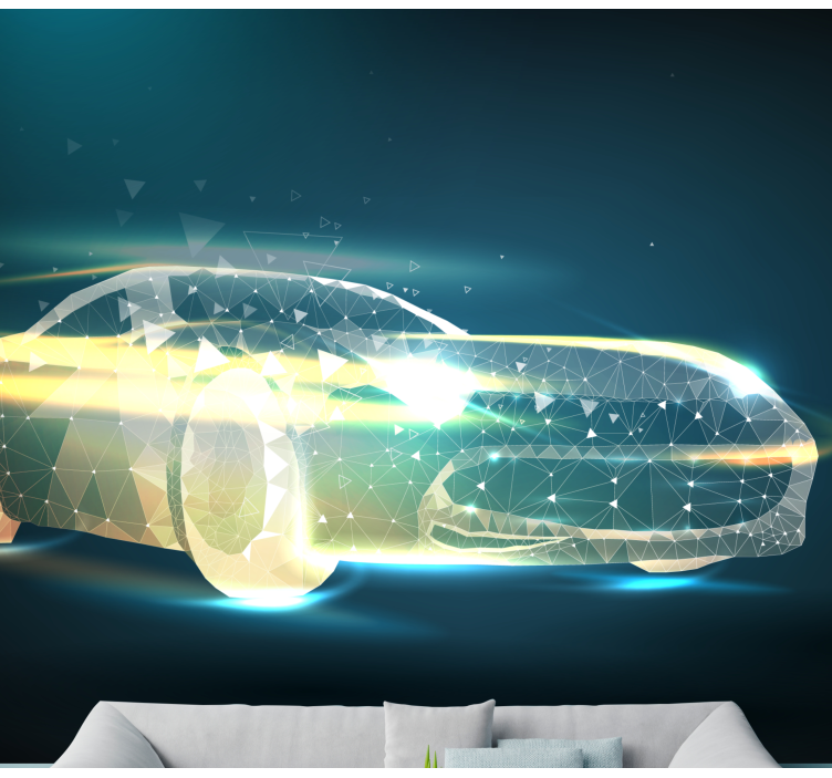 Tapisserie véhicule mouvement géométrique voiture - TenStickers