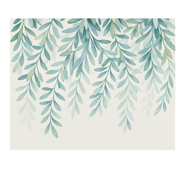Tapisserie chambre ado feuilles élégantes à l'aquarelle - TenStickers