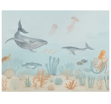 Tapisserie chambre ado vie aquatique pastel - TenStickers