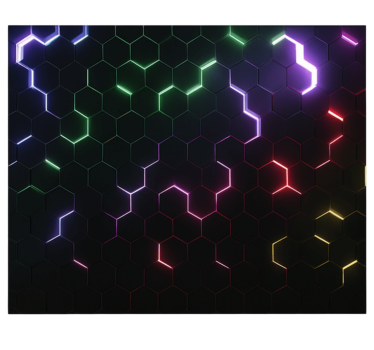 Tapisserie chambre ado hexagones néon 3d - TenStickers