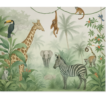 Tapisserie chambre ado animaux de safari élégants - TenStickers
