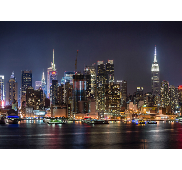 Tapisserie murale New York nuit urbaine - TenStickers