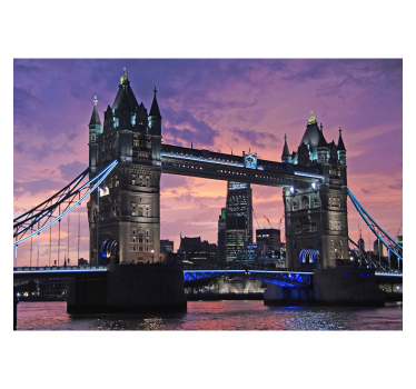 Tapisserie murale Londres pont au crépuscule - TenStickers