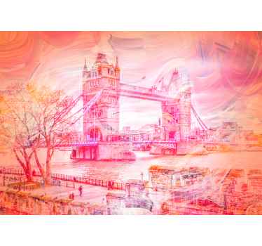 Tapisserie murale Londres pont en contraste - TenStickers