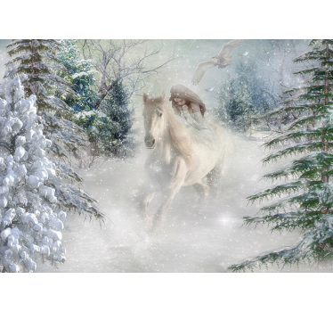 Papier peint animal cheval blanc - TenStickers