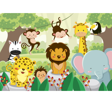 Peintures murales pour enfants animaux sauvages - TenStickers