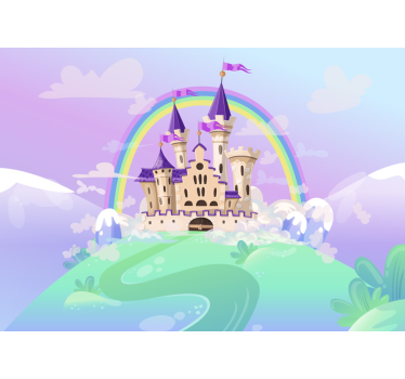 Tapisserie murale enfant château de princesse - TenStickers