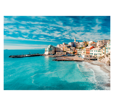 Tapisserie villes et pays village italien côtier - TenStickers