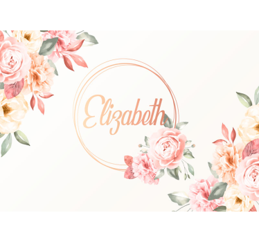 Photo murale Cadre de fleurs avec nom - TenStickers