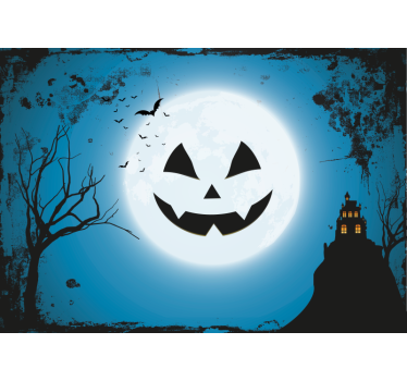 Tapisserie halloween sourire effrayant de citrouille - TenStickers
