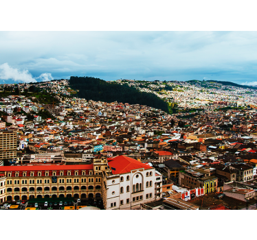 Tapisserie villes et pays vue sur le paysage urbain andin - TenStickers