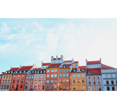 Tapisserie villes et pays paysage urbain coloré - TenStickers