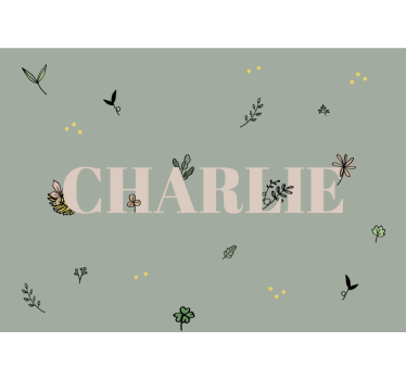 Tapisserie chambre enfant conception de nom floral - TenStickers
