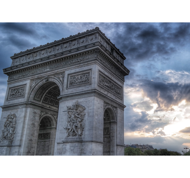 Tapisserie paris vue sur l'arc de triomphe - TenStickers