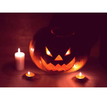 Tapisserie halloween citrouille effrayante qui brille - TenStickers