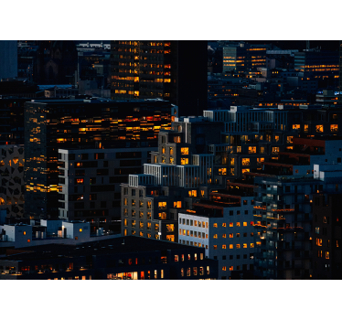 Tapisserie villes et pays soirées urbaines illuminées - TenStickers