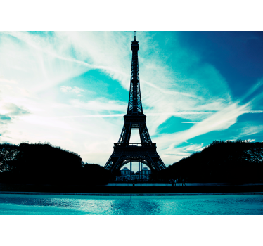 Tapisserie paris contour de la tour eiffel - TenStickers