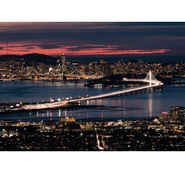 Tapisserie villes et pays vue sur le pont de la baie - TenStickers