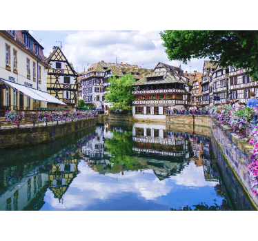 Tapisserie villes et pays village charmant au bord de l'eau - TenStickers
