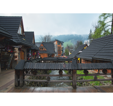 Tapisserie villes et pays charmant village alpin - TenStickers