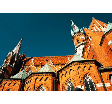 Tapisserie villes et pays architecture en briques rouges - TenStickers