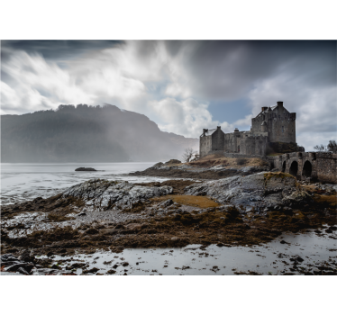 Tapisserie villes et pays château écossais paysage - TenStickers