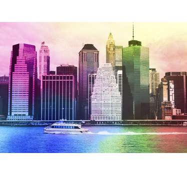 Tapisserie villes et pays paysage urbain vivant - TenStickers