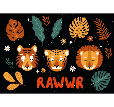 Tapisserie chambre enfant animaux de la jungle ludiques - TenStickers