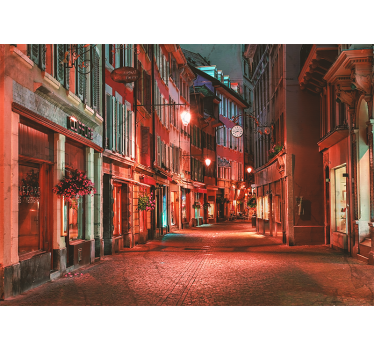 Tapisserie villes et pays rue en pavés charmante - TenStickers