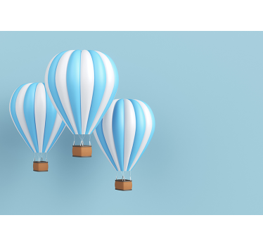 Tapisserie chambre enfant ballons montgolfières célestes - TenStickers