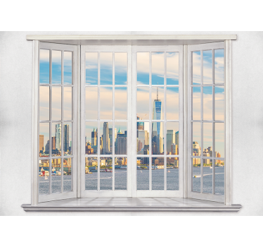 Tapisserie new york vue sur la ligne d'horizon - TenStickers