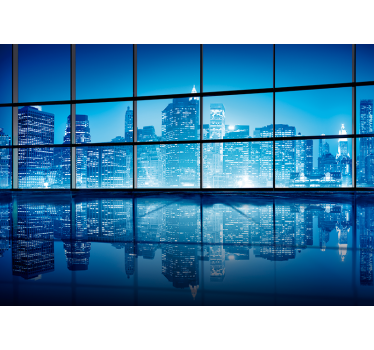 Tapisserie villes et pays reflet de nuit urbaine - TenStickers