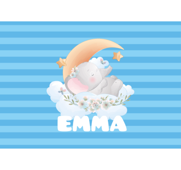 Tapisserie chambre enfant design Éléphant dormeur - TenStickers